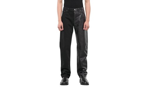 Maison Margiela MM6 DENIM AND LEATHER SPLIT PANTS Pants - SH2LA0005S30743900