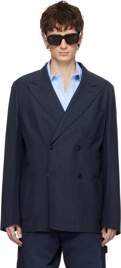 Maison Margiela Navy Wool Blazer - Dark blu - S50BN0539M35535511M