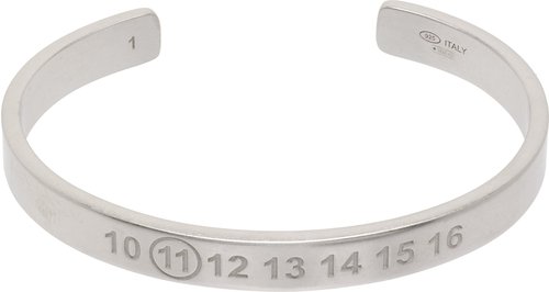 Maison Margiela Number Reference Cuff Bracelet - Semi Matt Silve - SM1UY0101P8863101
