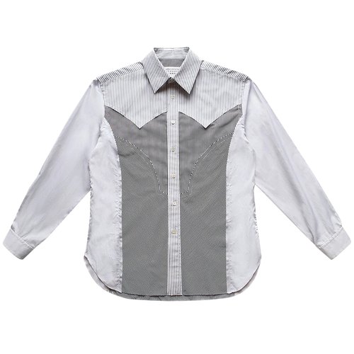 Maison Margiela Patchwork Stripes Button Down Shirt - S50DT0037 MTN024 961