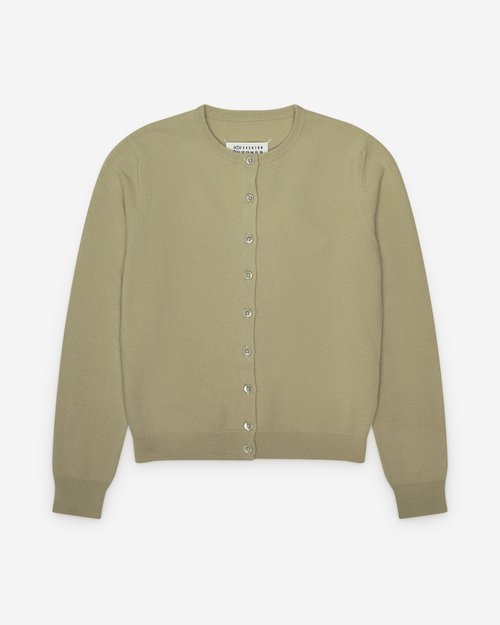 Maison Margiela Round Neck Cardigan - Pale Green - S51HP0019M13144688