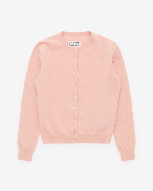 Maison Margiela Round Neck Cardigan - Pale Pink - S51HP0019M13144