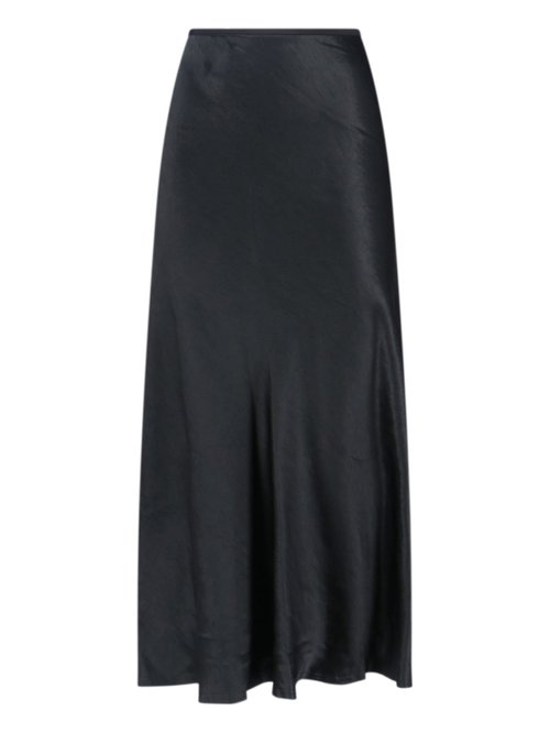 Maison Margiela Satin Midi Skirt - Black - S29MA0512M35586_900