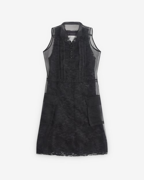 Maison Margiela Sheer Tea Dress - Black - S51DD0048