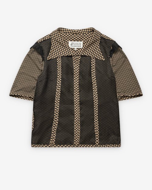 Maison Margiela Short-Sleeved Shirt - Beige/Black - S51DR0002