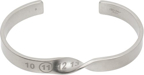 Maison Margiela Silver Twisted Number Logo Bracelet - Palladio Semi Po - SM1UY0045 S12975951
