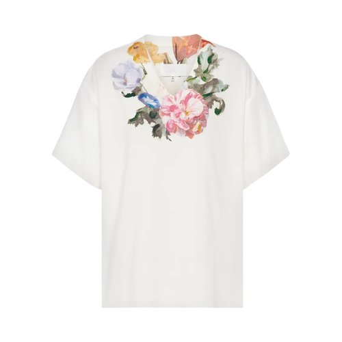 Maison Margiela V-Neck Floral T-Shirt - Off White - S29GC0317 S24575 101