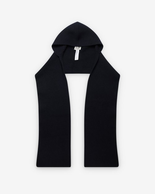 Maison Margiela Wool Hooded Scarf - Navy - S50TE0118