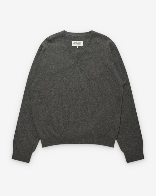 Maison Margiela Wool V-neck Sweater - Grey - S51HN0006
