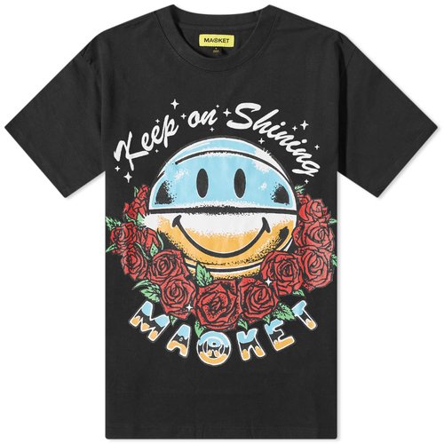Market Smiley Keep On Shining T-Shirt - Black - 399001061-BLK