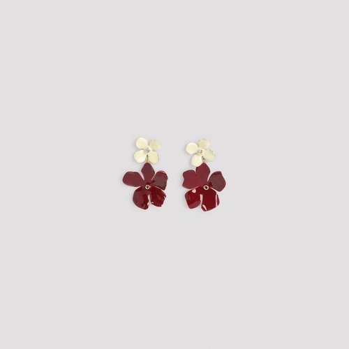 Marni Flower Earrings - ORMV0635A0.P6527 00R79 BURGUNDY