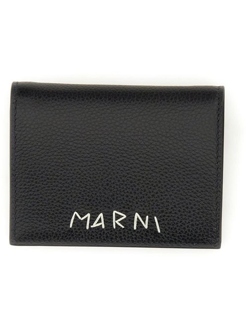 Marni Marni Mending Embroidery Leather Bifold Wallet - Black - PFMI0098U0P653300N99