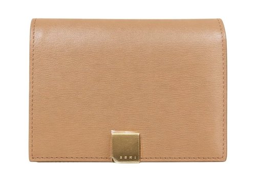 Marni Prisma Bifold Logo Leather Wallet - Cement Gray