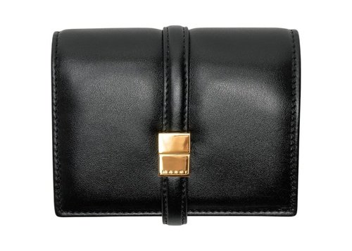 Marni Prisma Billfold Leather Wallet - Black