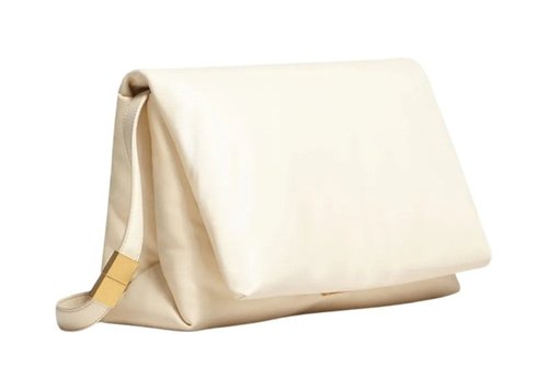 Marni Prisma Puffball Leather Shoulder Bag - Ivory