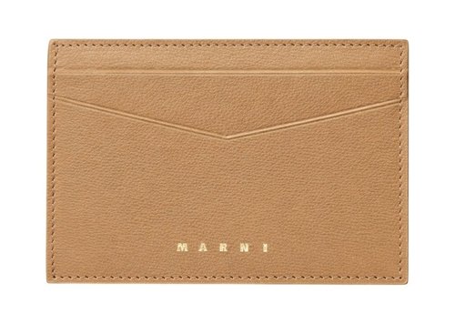 Marni Prisma Tumbled Leather Folded Wallet - Cement Gray