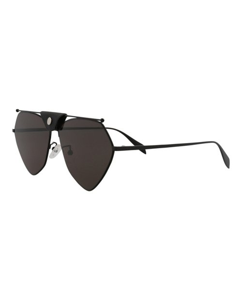 Mcq Alexander McQueen Alexander McQueen Aviator Sunglasses - Black Black Grey (Am0317S/30010841/001)
