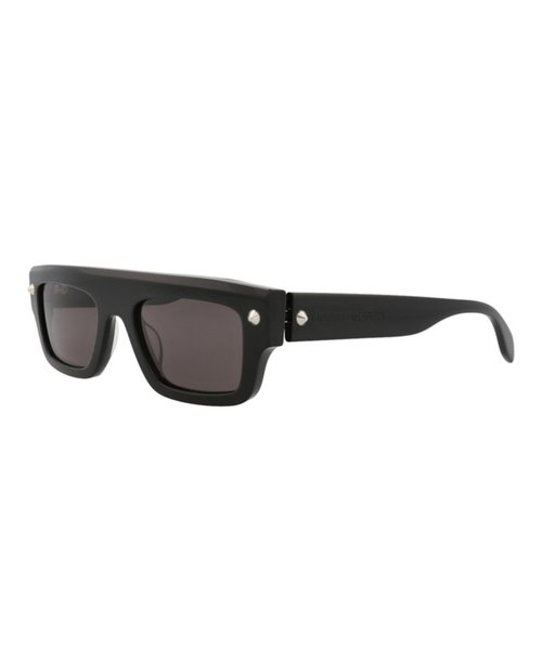Mcq Alexander McQueen Alexander McQueen Square Rectangle Sunglasses - Black Black Grey (Am0427S/30014622/001)