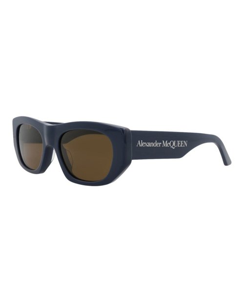 Mcq Alexander McQueen Alexander McQueen Square Rectangle Sunglasses - Blue Blue Brown (Am0450S/30015165/003)