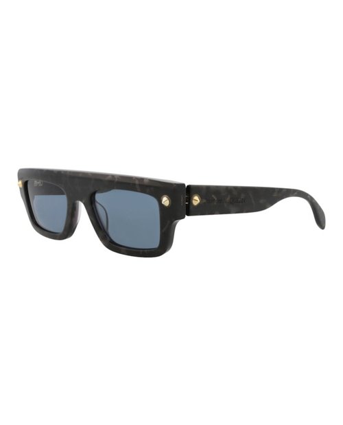 Mcq Alexander McQueen Alexander McQueen Square Rectangle Sunglasses - Havana Havana Blue (Am0427S/30014622/003)
