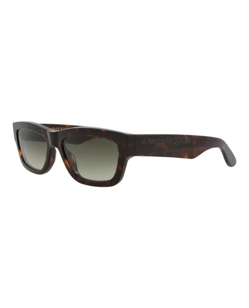 Mcq Alexander McQueen Alexander McQueen Square Rectangle Sunglasses - Havana Havana Green (Am0419S/30014614/002)