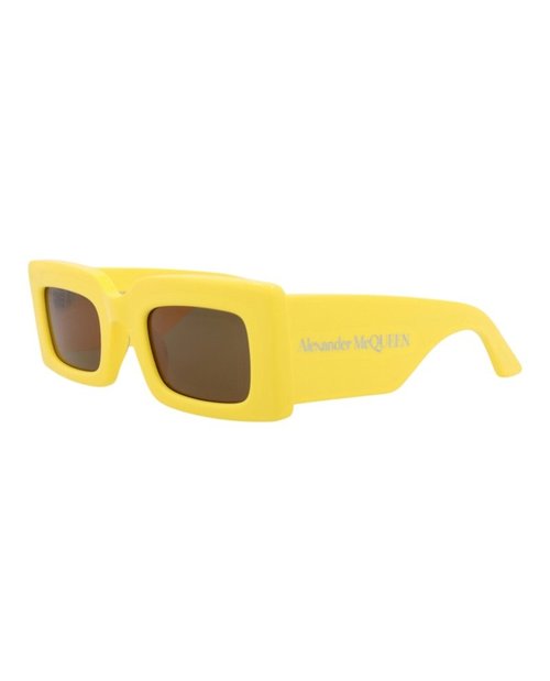 Mcq Alexander McQueen Alexander McQueen Square Rectangle Sunglasses - Yellow Yellow Brown (Am0433S/30014631/004)
