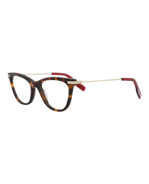 McQ Alexander McQueen Cat Eye Optical Frames - Havana Gold Transparent (Mq0339O/30011569/002)