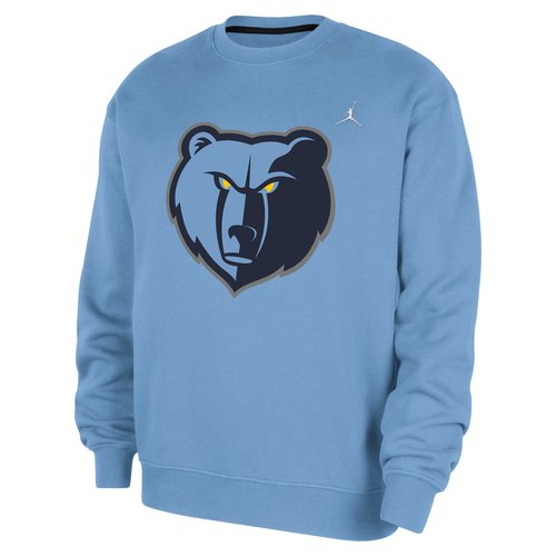 Memphis Grizzlies Statement Essentials Air Jordan NBA Fleece Crew-Neck Sweatshirt - Light Blue/College Navy - HM7590-422
