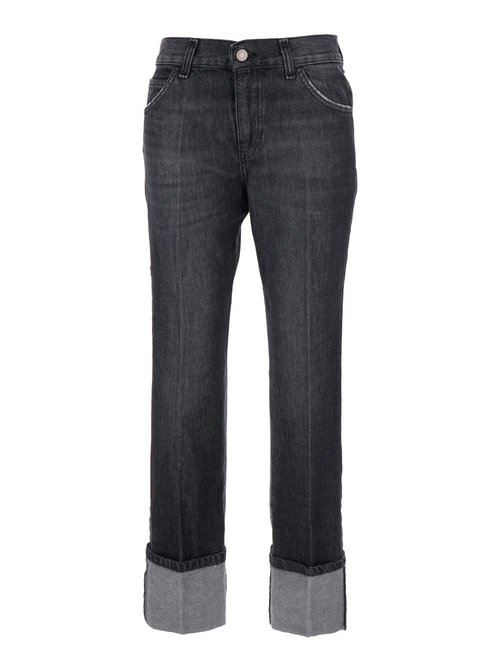 Merci Blue Jeans With Belt Loops And Logo Patch On The Rear In Denim - MARGOTB26AIUNICA