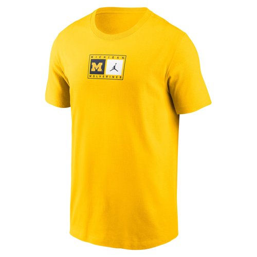 Michigan Campus Logo Swoosh Air Air Jordan College T-Shirt - Maize - N19978HMWN-0NP