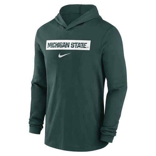 Michigan State Spartans Sideline Nike Dri-FIT College Long-Sleeve Hooded Top - Green - 02FC3EYMST-SXN