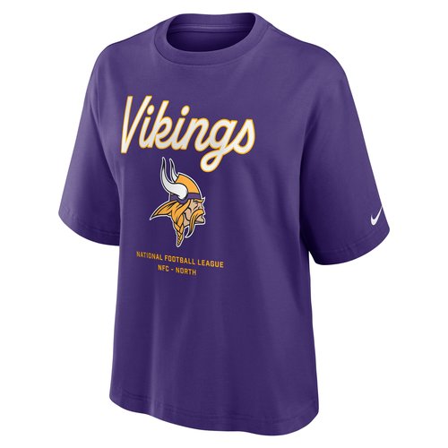 Minnesota Vikings Essential Script Boxy Nike NFL T-Shirt - Court Purple - 01CM51L9M-TGS