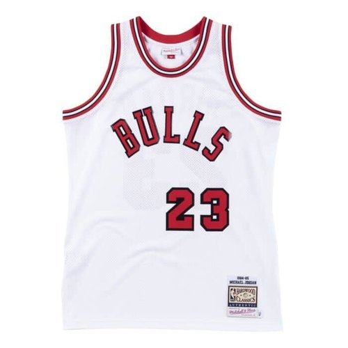 Mitchell & Ness Chicago Bulls Michael Air Jordan Jersey - White / Red/Multi - CBUWHIT84MJO