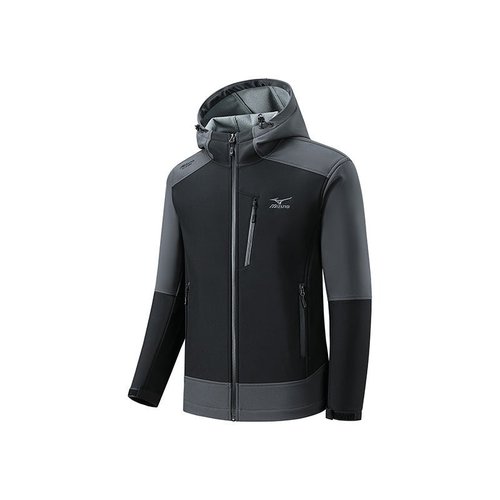 Mizuno Logo Warm Jacket - Black/Grey - A2CE3506