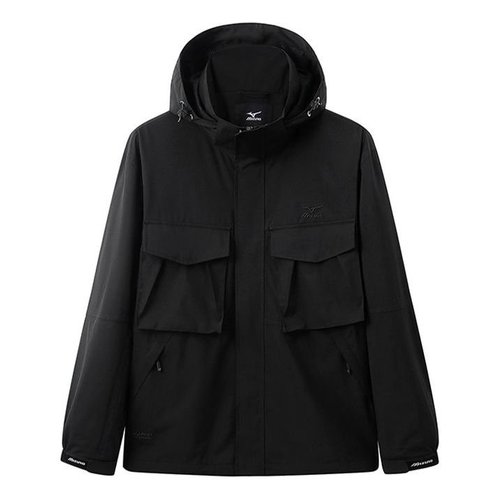 Mizuno Logo Waterproof Jacket - Black - A2CE3110
