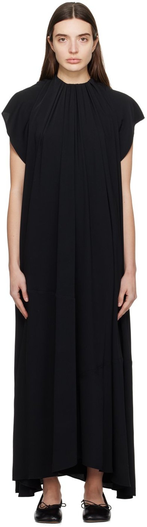 MM6 Maison Margiela Asymmetric Maxi Dress - Black - S52DG0007 S43455900