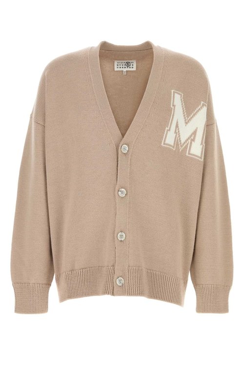 MM6 Maison Margiela Beige Wool And Acrylic Cardigan - SH0HP0012M13206 115