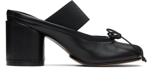 MM6 Maison Margiela Black Anatomic Numeric Heeled Sandals - T8013 Black - S59WP0210 P3628