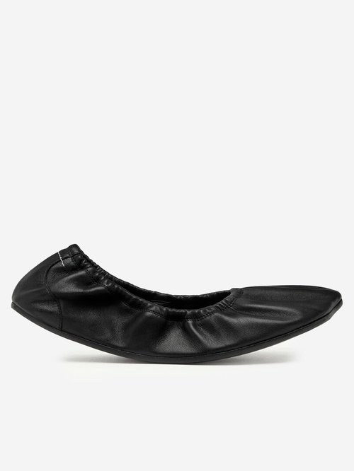 MM6 Maison Margiela Black leather anatomic travel ballerinas - S59WZ0105 P7557T801