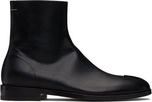 MM6 Maison Margiela Black Shiny Vegetable Tanned Leather Trunk Boots - T8013 Black - S59WU0262 P5000
