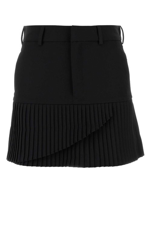 MM6 Maison Margiela Black Stretch Twill Mini Skirt - S52MC0009S76435 900