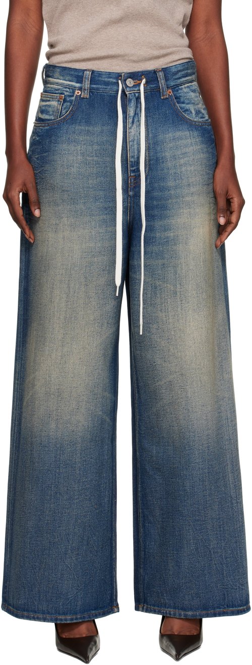 MM6 Maison Margiela Blue Wide-Leg Jeans - Medium Blue - S52LA0262 M30017962