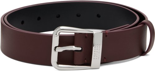 MM6 Maison Margiela Burgundy Leather Belt - T5016 Tawny Red - SA6TP0040 P8332