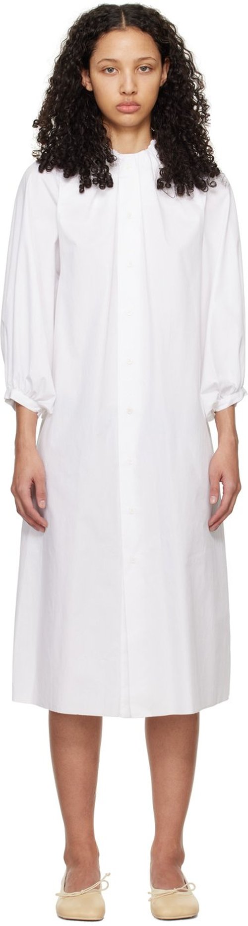 MM6 Maison Margiela Buttoned Maxi Dress - White - S52DG0012 S78549100