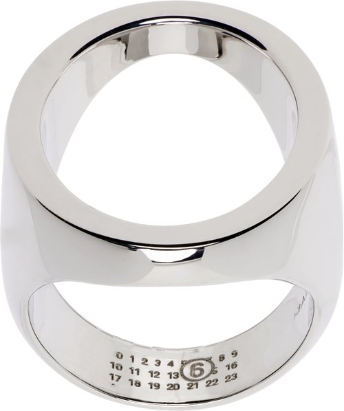 MM6 Maison Margiela Chevalière Ring - Palladio Polishe - SM7UQ0088P7355951
