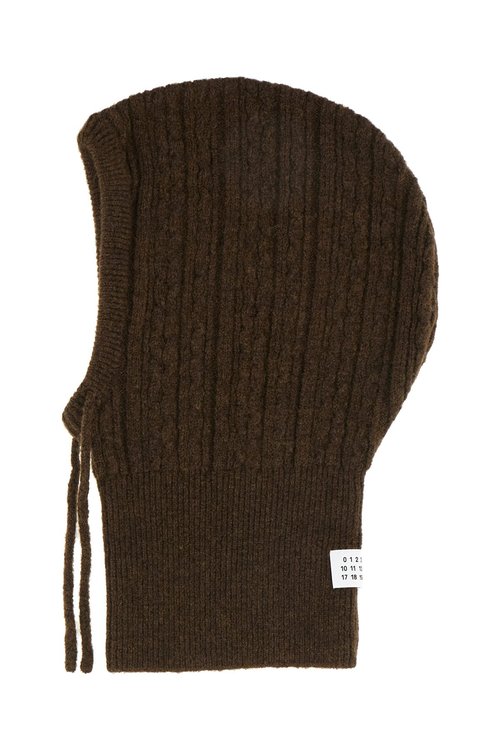 MM6 Maison Margiela Chocolate Stretch Wool Blend Balaclava - SH2TB0006-M13195