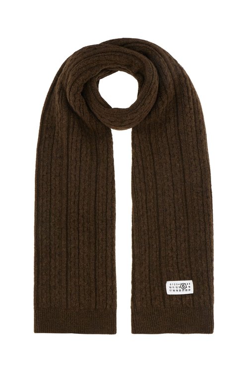 MM6 Maison Margiela Chocolate Stretch Wool Blend Scarf - SH2TE0006-M13195