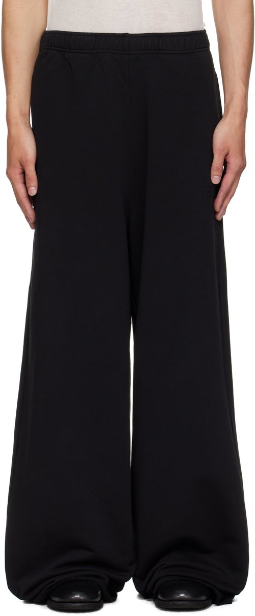 MM6 Maison Margiela Cotton Wide-Leg Sweatpants - Black - SH0KA0057 M25025900