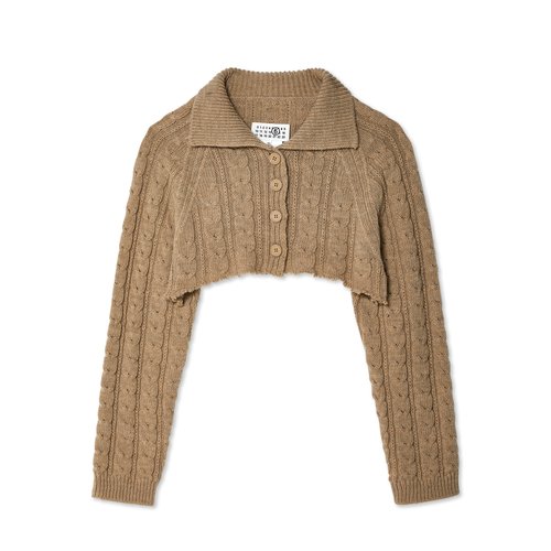 MM6 Maison Margiela Cropped Cardigan - Beige - S62HP0010S18385110