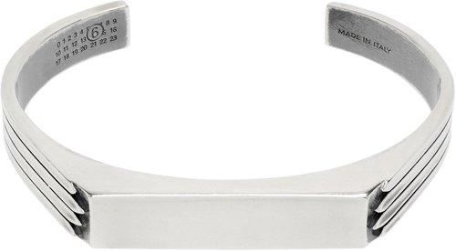 MM6 Maison Margiela Engraved-Logo Bracelet - Brunito - SM7UY0097 P8601